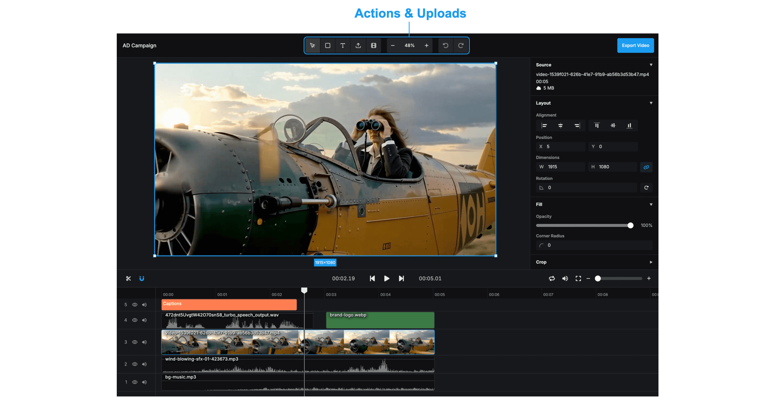 Actions & Uploads